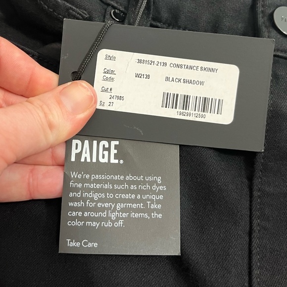 PAIGE Constance Skinny Slit Hem Black Jeans - Picture 12 of 13